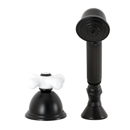 Kingston Brass KSK3350PXTR Deck Mount Hand Shower with Diverter for Roman Tub Faucet, Matte Black KSK3350PXTR